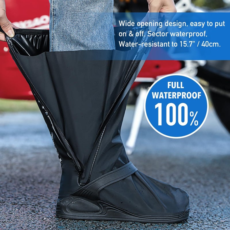 Meqi Waterproof Shoe Covers Rain Shoe Cover with Reflector for Men Women - Image 4
